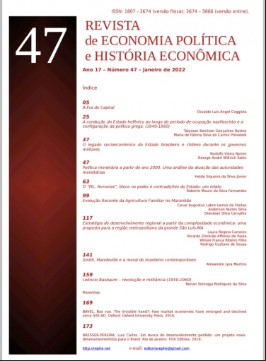 REVISTA DE ECONOMIA POLÍTICA E HISTÓRIA ECONÔMICA (N.47)