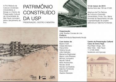 LANÇAMENTO &quot;PATRIMÔNIO CONSTRUÍDO DA USP&quot;